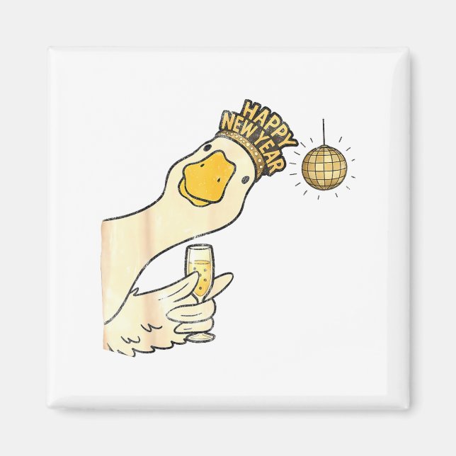 Cheers Happy New Year 2026 Goose With Champagne Di Magnet (Front)