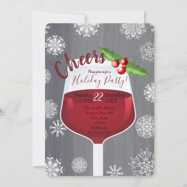Cheers- Holiday cocktail party invitation (Front)