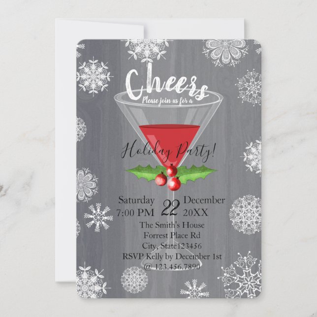 Cheers- Holiday cocktail party invitation (Front)