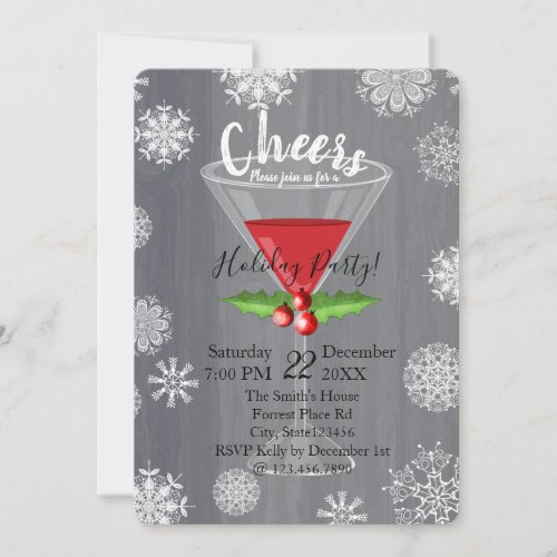 Cheers_ Holiday cocktail party invitation