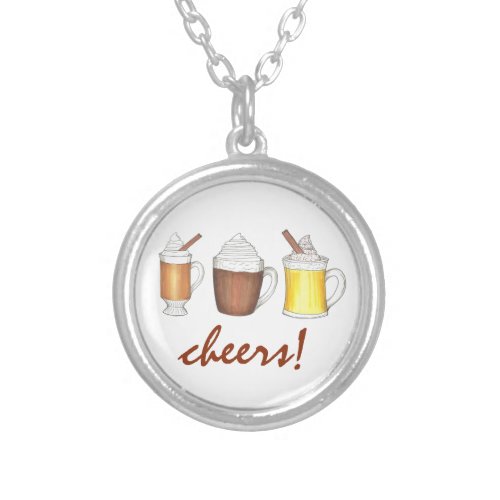 Cheers Holiday Drinks Egg Nog Rum Cocoa Necklace