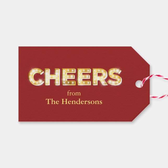 Cheers Holiday Gift Tag (Front (Horizontal))