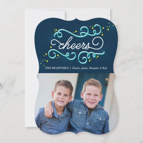 Cheers Holiday Photo Card Christmas Card