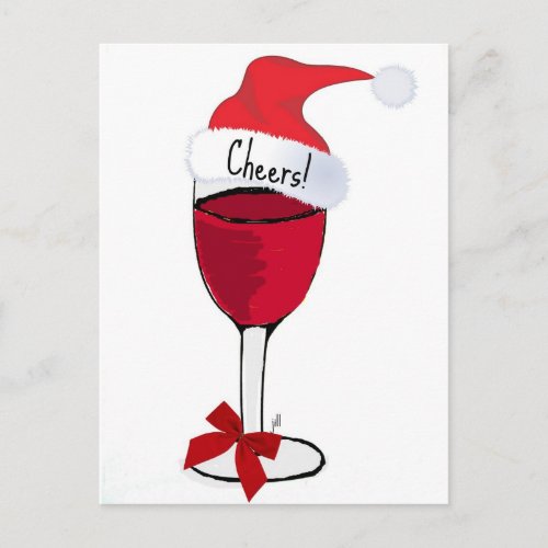 Cheers HOLIDAY RED WINE PRINT by jill