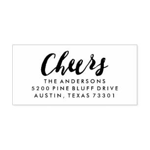 Cheers Holiday Return Address Rubber Stamp