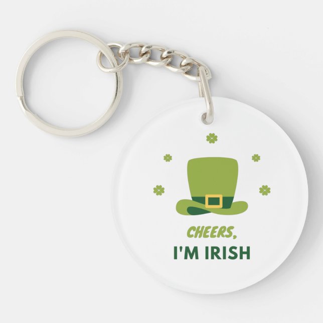 " CHEERS I'M IRISH" DOUBLE SIDED ACRYLIC KEYCHAIN (Front)