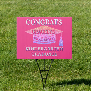 Cheers! Kindergarten graduate Congrats yard sign
