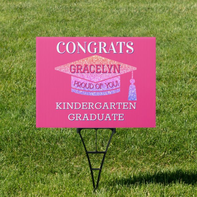 Cheers! Kindergarten graduate Congrats yard sign (Insitu)
