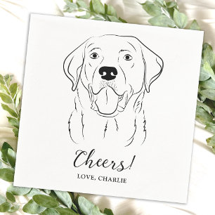 Cheers Labrador Retriever Personalized Dog Wedding Napkins