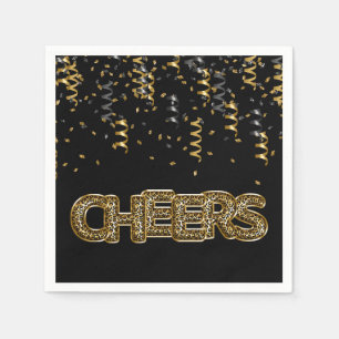 CHEERS Leopard Print Balloon Celebration Chic Fun Napkins