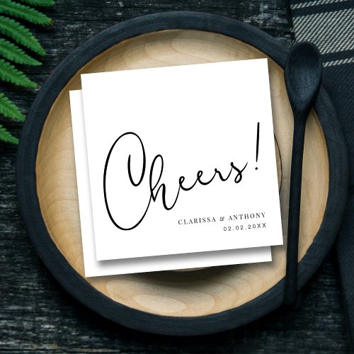 Cheers Lettering Hand Art Expressive and Bold Napkins