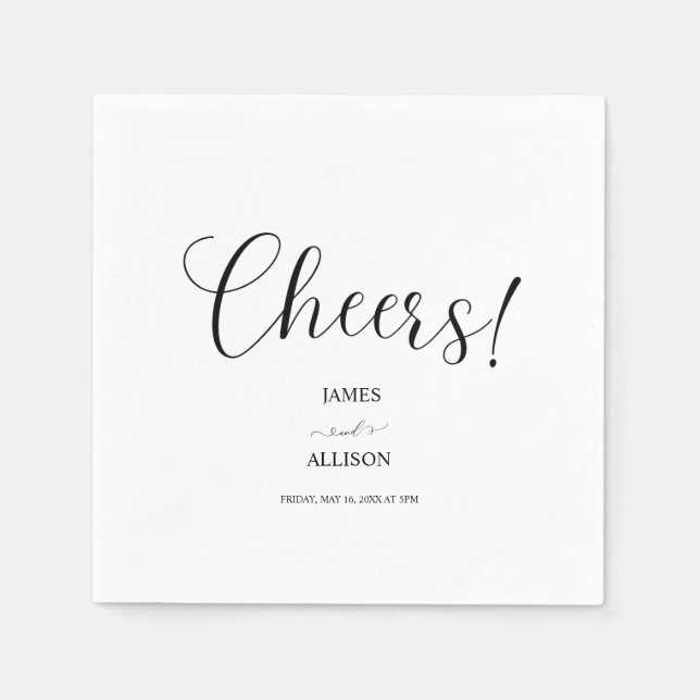 Cheers love Elegant Minimalist Simple wedding Napkins (Front)