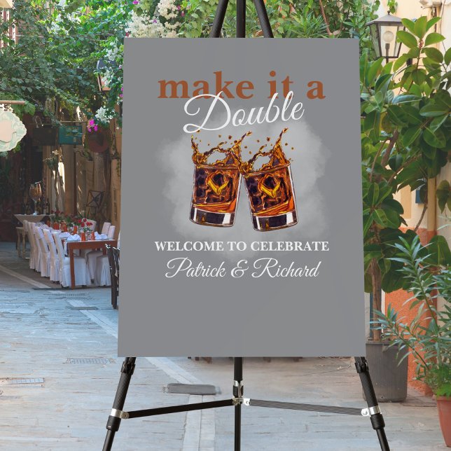 Cheers Make it a Double Celebration Whiskey Glass Foam Board (Creator Uploaded)