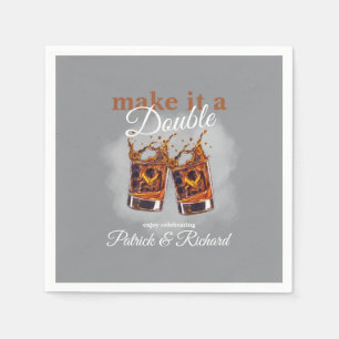 Cheers Make it a Double Celebration Whiskey Glass  Napkins