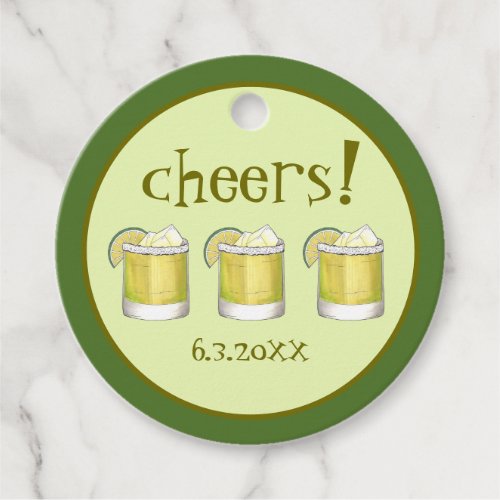 Cheers Margarita Cocktail 21st Birthday Party Favor Tags