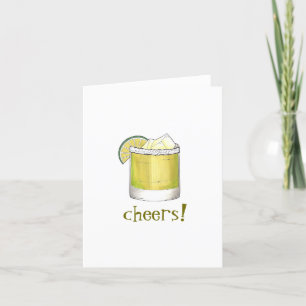 Cheers! Margarita Cocktail 21st Birthday Party Letterpress Thank You Card