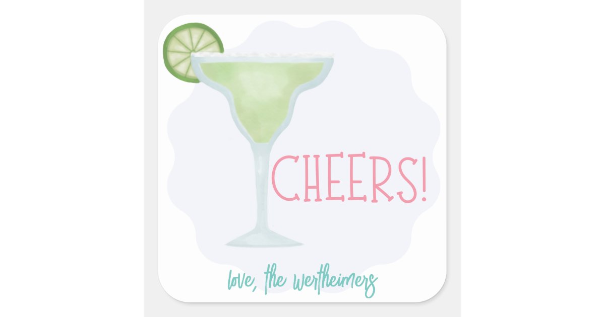 Cheers Margarita Gift Sticker | Zazzle