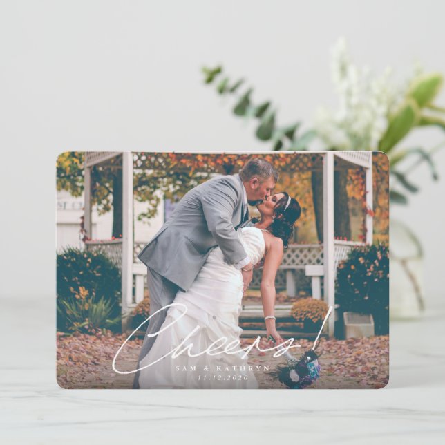 Cheers! Married New Year Photo Holiday Card (Standing Front)