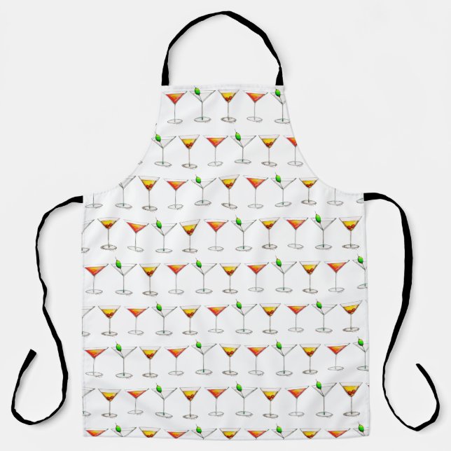 Cheers! Martini Manhattan Cosmopolitan Cocktails Apron (Front)