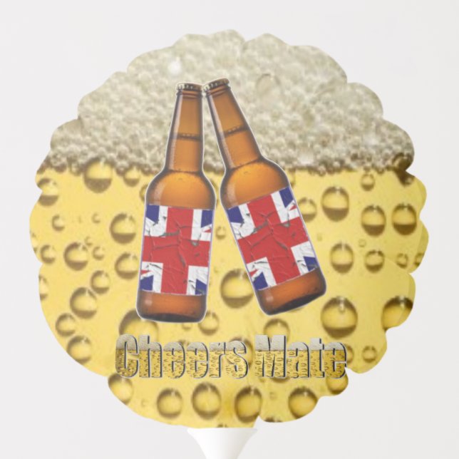 Cheers Mate UK Beer Birthday Party Supplies Balloon (Back)