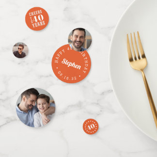 Cheers Milestone Birthday Multi Photo Confetti