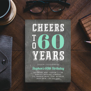 Cheers Milestone Birthday Party Invitation Green