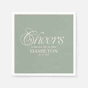 Cheers Modern Minimalist Wedding Napkins