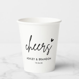 Cheers Modern Wedding Party Paper Cups