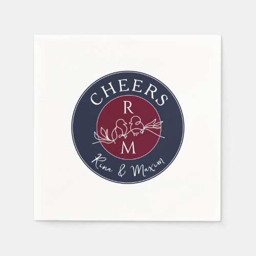 Cheers Monogrammed Wedding Napkins