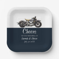 Cheers Motorcycle Vintage Wedding Date Bride Groom