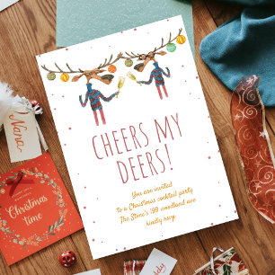 Cheers My Deers l Winter Christmas Cocktail Party Invitation