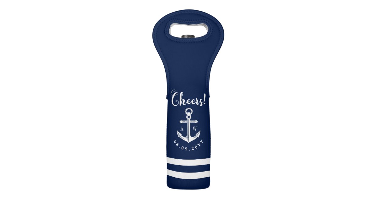 Cheers Nautical Anchor Custom Wine Bag Zazzle