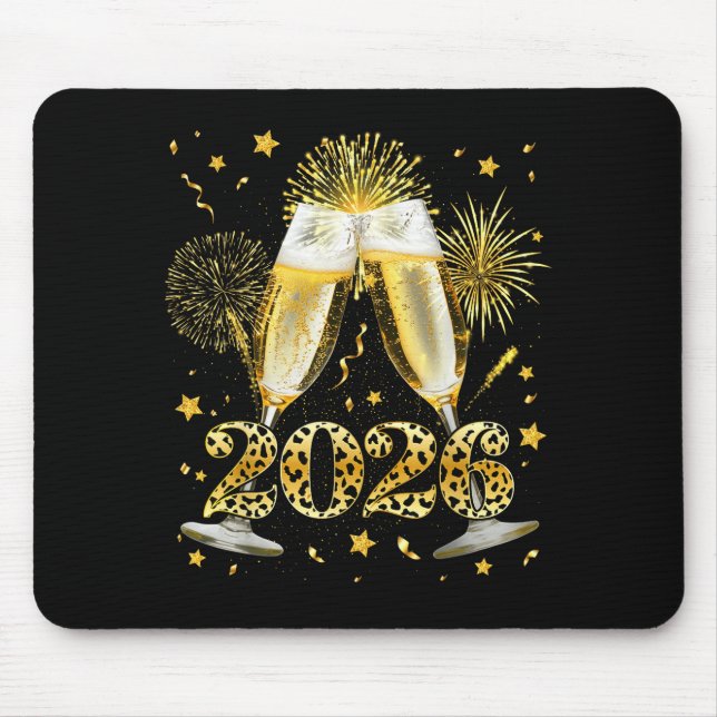 Cheers New Year 2026 Firework Happy New Year Famil Mouse Pad (Front)
