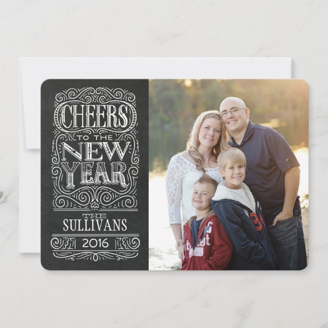 Cheers! New Year Photo Card (Front)