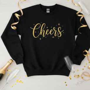 🥂 Cheers New Year Sweatshirt Cozy Gold Glitter Tri-Blend Shirt