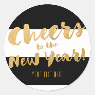 Cheers New Years Eve Party Chic Favor Stickers