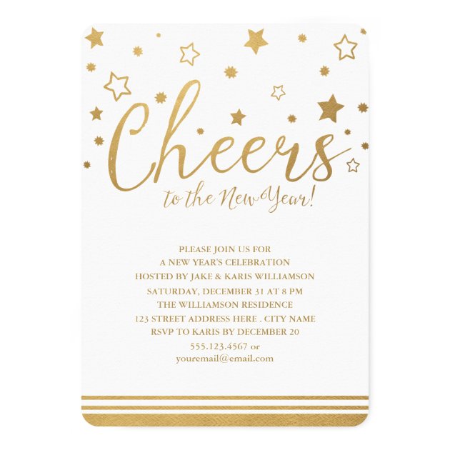 Cheers New Year's Eve Party Invitation