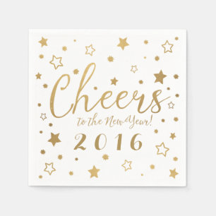 Cheers New Year's Eve Party Napkins / White