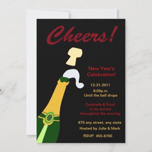Cheers New Year's Invitation (Front)