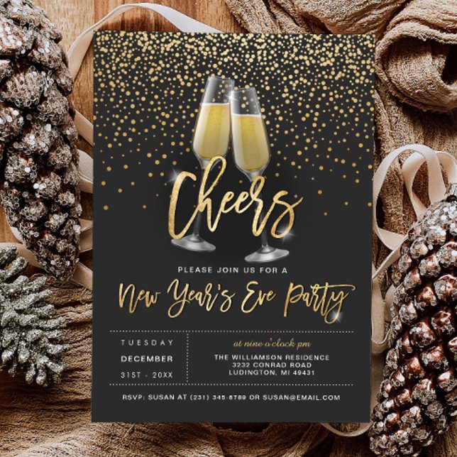 Cheers New Years Party Invitation (Cheers New Years Party Invitation)