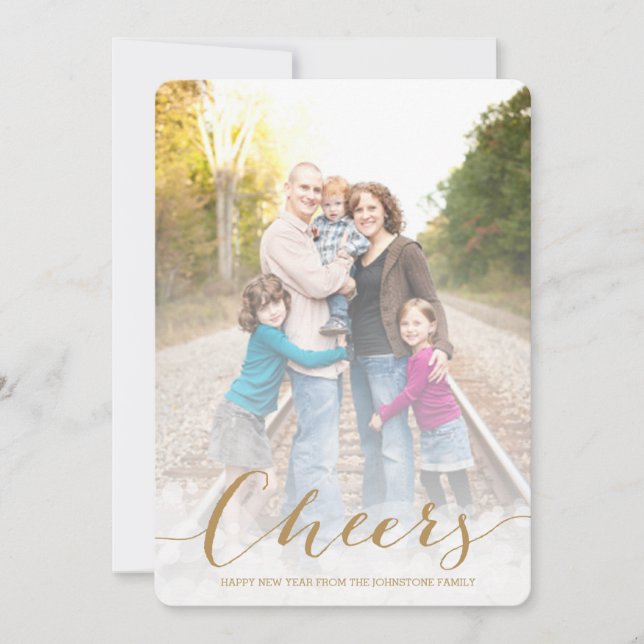 Cheers New Years Photo Card (Front)