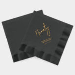 Cheers Ninety | Modern Adult 90th Birthday Party Foil Napkins<br><div class="desc">This custom foil napkin will add stylish detail to your 90th birthday celebration. This design features simple chic lettering "Ninety" with custom text. Matching invitations and birthdayt party supplies are available in my shop BaraBomDesign.</div>