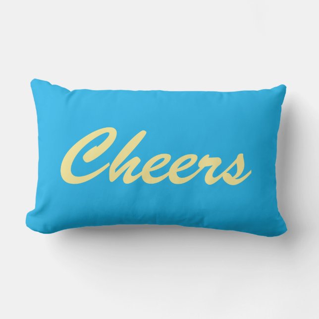 Cheers on Blue - Outdoor Pillow (Front)