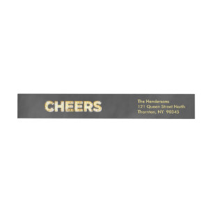 Cheers on Chalkboard Return Address Label