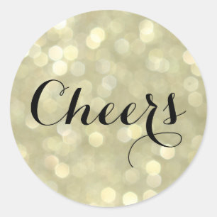 Cheers on Champagne Bubbles Sticker