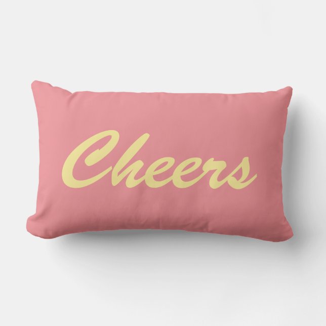 Cheers on Coral - Outside Lumbar Pillow (Front)