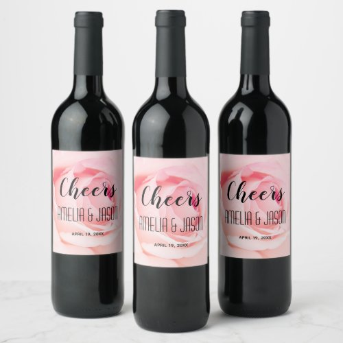 Cheers on Pale Baby Pink Rose Blossom Wedding