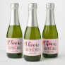 Cheers on Pale Pink Blooming Rose Wedding Mini Sparkling Wine Label