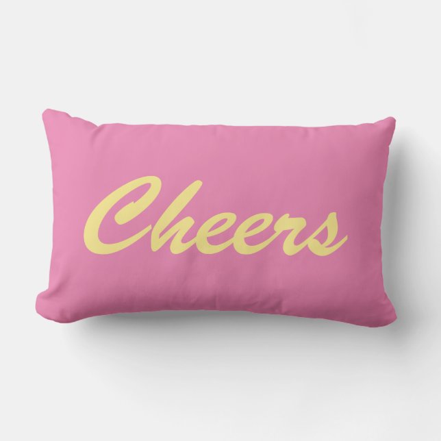 Cheers on Pink Lumbar Pillow (Front)