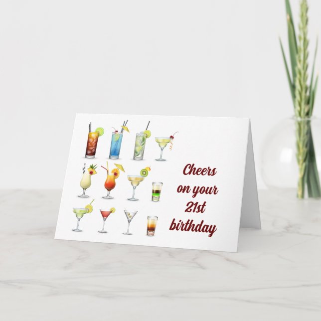 CHEERS ON YOUR **21st BIRTHDAY** Card (Front)